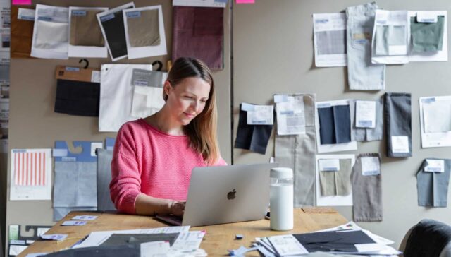 woman working on laptop