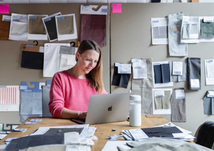 woman working on laptop