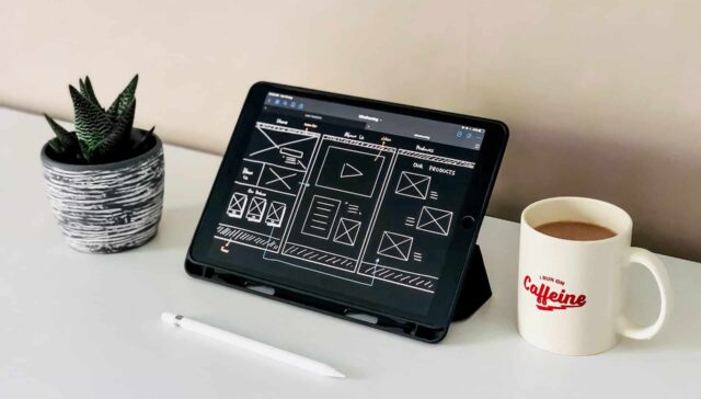 designing a website using a tablet