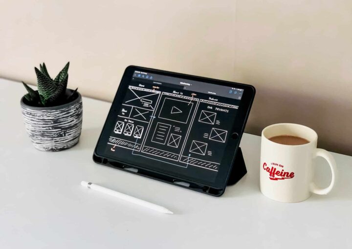 designing a website using a tablet