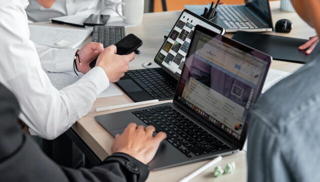 people working on laptop