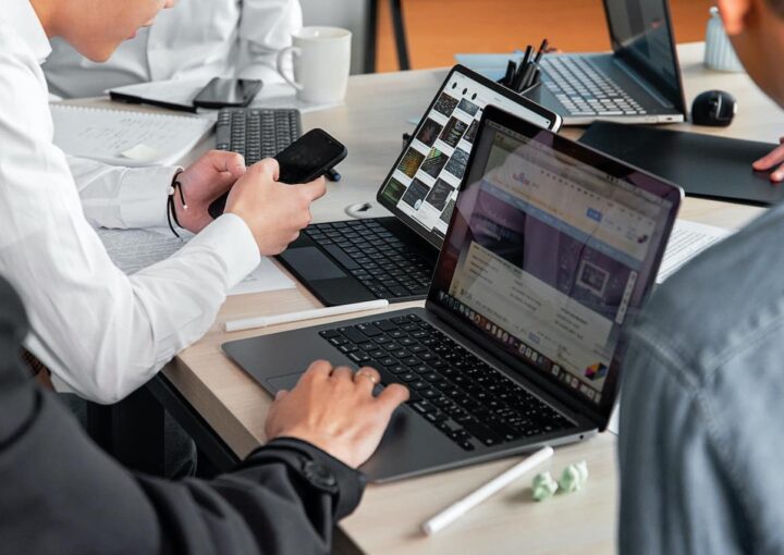 people working on laptop