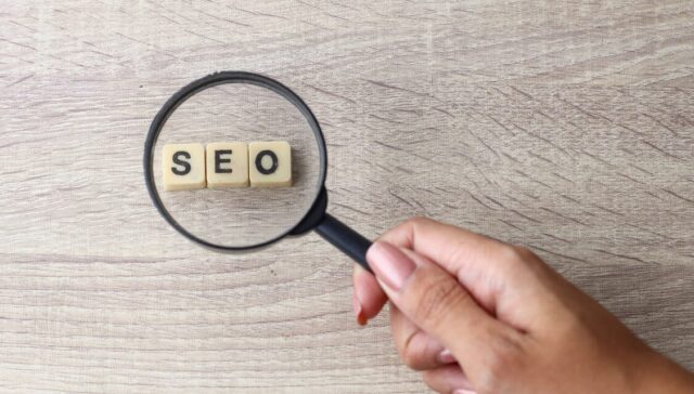seo and magnifying glass