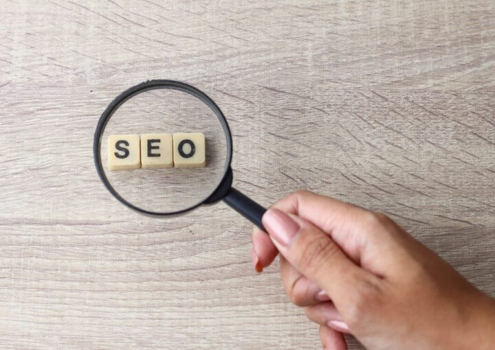 seo and magnifying glass